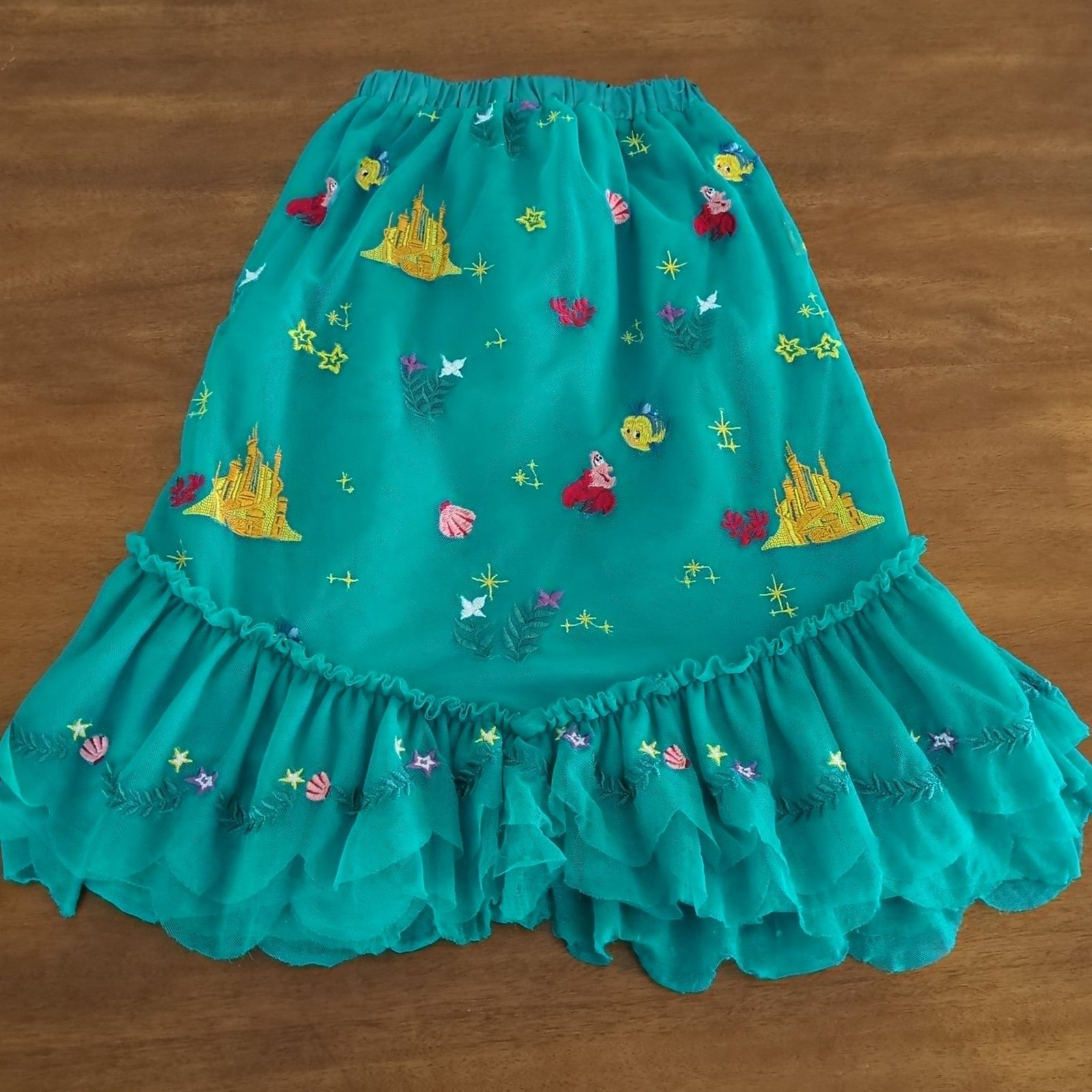 The Little Mermaid Hanna Andersson Disney Collection Teal Tulle Skirt Size Large